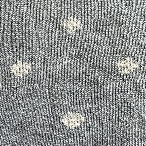 Marled Gray and White Polka Dot Sweater - Picture 2 of 8